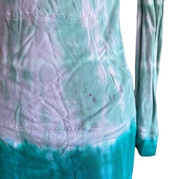 Womens Dress Size Small Tie Dye Hoodie Long Sleeve Hippie Boho Coastal Beachy - Picture 3 of 8